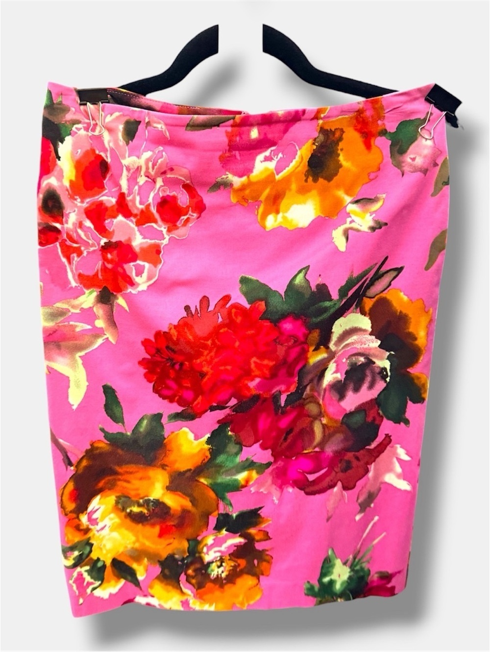 Talbots Pink Floral Print Pencil Skirt